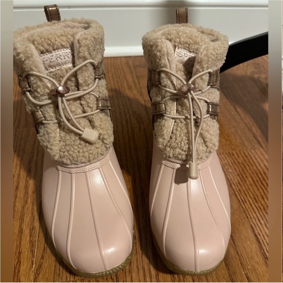 New Sperry Top-Spider Pink Sherpa Duck boots, Size 6.5 - Picture 6 of 10